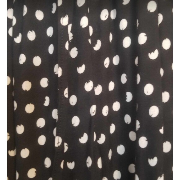 ONE SIZE Boho Black w/ White Polka Dots Rayon Wide Leg Flowy Palazzo Pants - Picture 11 of 12